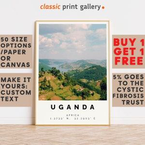 Uganda Poster Colorful Print, Uganda Wall Art, Uganda Photo Decor, Uganda Gift Travel Print,Gift For Her,10675