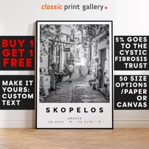 Skopelos Print,Skopelos Wall Art,Skopelos Black and White Poster,Personalized Birthday Travel Gift Present Artwork Greece 14444a