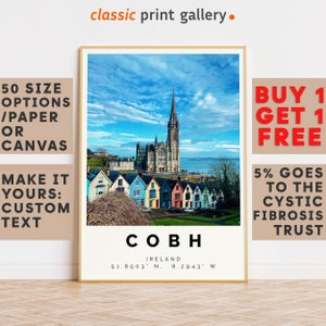 Cobh Poster Colorful Print, Cobh Wall Art, Cobh Photo Decor, Cobh Gift Travel Print,County Cork, Ireland,Gift For Him,9041