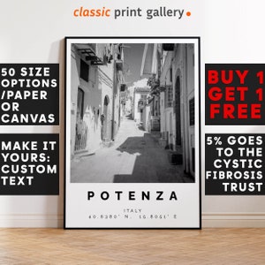 Potenza Poster Black and White Print, Potenza Wall Art, Potenza Photo Print, Potenza Gift Travel Decor,Italy,6830