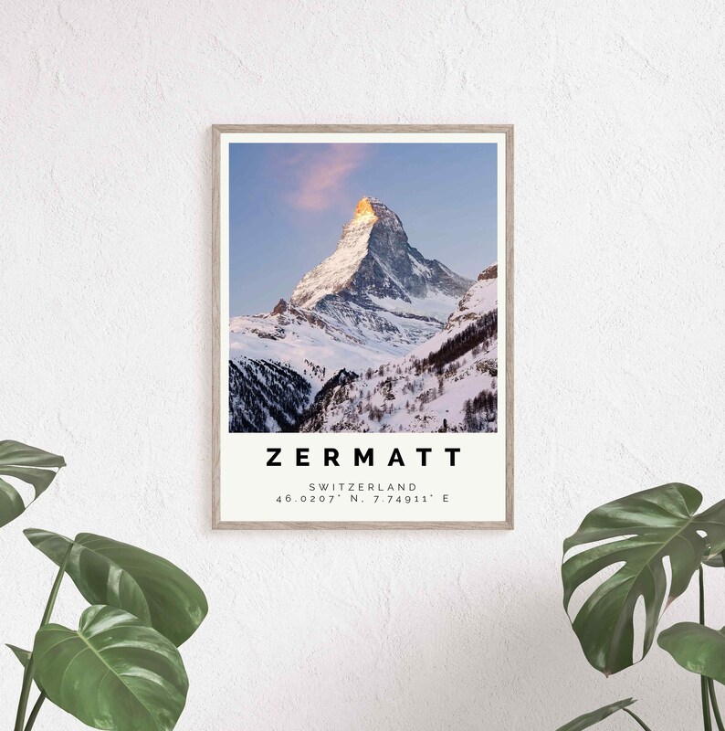 Zermatt Poster Colorful Print Zermatt Wall Art Zermatt Photo Etsy