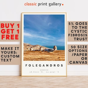 Folegandros Print,Folegandros Wall Art,Folegandros Colorful Poster,Personalized Birthday Travel Gift Present Artwork Greece 14437