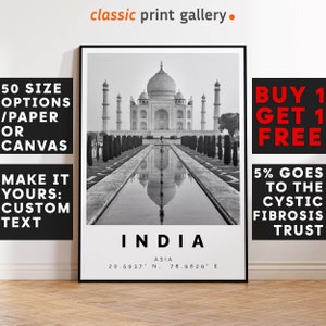 India Poster Black and White Print, India Wall Art, India Travel Poster, India Photo Print,  Asia,5577