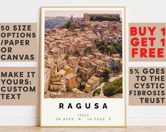 Ragusa Poster Colorful Print, Ragusa Wall Art, Ragusa Photo Decor, Ragusa Gift Travel Print,Sicily,Large Wall Art,10537