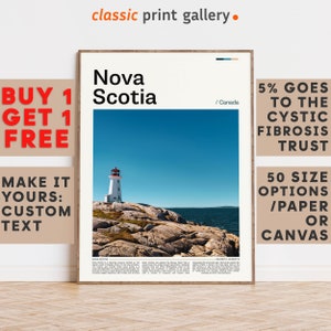 Nova Scotia Print, Nova Scotia Wall Art, Nova Scotia Color Poster With Text, Personalized Birthday Travel Gift Present, Canada 12065b