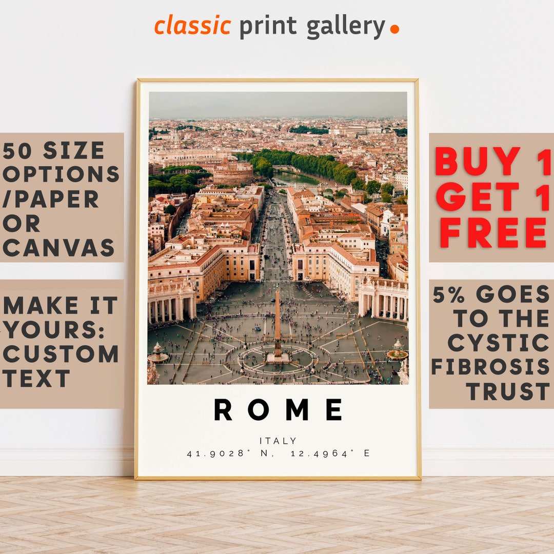 Wall Prints Rome Rome Poster Colorful Print, Rome Wall Art, Rome Photo Decor, Rome Gift ...