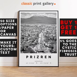 Prizren Poster Black and White Print, Prizren Wall Art, Prizren Travel Poster, Prizren Photo Print, Travel Home Decor,Kosovo,5789