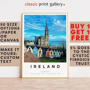Ireland Poster Colorful Print, Ireland Wall Art, Ireland Photo Decor, Ireland Gift Travel Print,Housewarming Gift,Travel Gift,9024