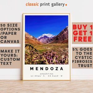Mendoza Poster Colorful Print, Mendoza Wall Art, Mendoza Photo Decor, Mendoza Gift Travel Print,Argentina,Poster Travel,10078