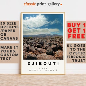 Djibouti Poster Colorful Print, Djibouti Wall Art, Djibouti Photo Decor, Djibouti Gift Travel Print,Africa,Travel Posters,Gift Idea,7961