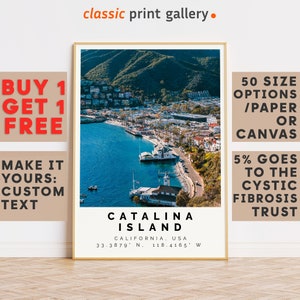 Catalina Island Print Colorful Poster|Catalina Island Wall Art|Catalina Island Travel Poster Gift|California|17428b