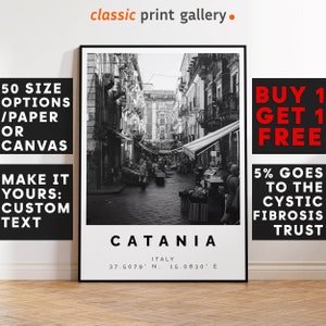 Catania Print Black and White Photo, Catania Wall Art, Catania Travel Poster, Catania Photo Print, Sicily, 3238