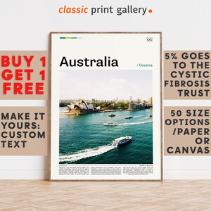 Australia Print, Australia Wall Art, Australia Color Poster With Text, Personalized Birthday Travel Gift Present ,Australia 11458b2