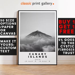 Canary Islands Print Black and White Photo, Canary Islands Wall Art, Canary Islands Travel Poster, Canary Islands Photo Print, Espana, 3199