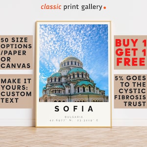 Sofia Poster Colorful Print, Sofia Wall Art, Sofia Photo Decor, Sofia Gift Travel Print,Bulgaria,Large Wall Art,Vacation Art,8549