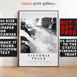 Victoria Falls Print Black and White Photo, Victoria Falls Wall Art, Victoria Falls Travel Poster, Victoria Falls Photo, Zimbabwe Decor,3914