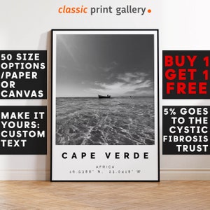 Cape Verde Poster Print, Travel Decor, Cape Verde Holiday Vacation Art, Minimal Decor, Minimalist Travel Poster, Colleague Leaving Gift,3219
