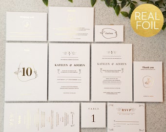 Vintage Charm Copper Foil Wedding Invite - Invitation Cards, Wedding Invitations with minimalist design, invitation uniqUe W17