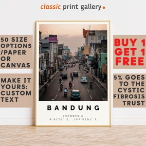 Bandung Poster Colorful Print, Bandung Wall Art, Bandung Photo Decor, Bandung Gift Travel Print,Large Wall Art,10105