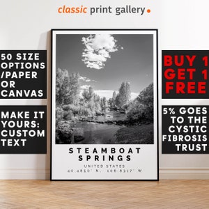 Steamboat Springs Poster Black and White Print, Steamboat Springs Wall Art, Steamboat Springs Travel Poster, Photo Print, Colorado, USA,5164
