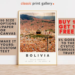 Bolivia Poster Colorful Print, Bolivia Wall Art, Bolivia Photo Decor, Bolivia Gift Travel Print,16x20, 18x24, 20x28,10090