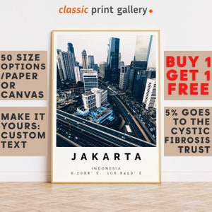 Jakarta Poster Colorful Print, Jakarta Wall Art, Jakarta Photo Decor, Jakarta Gift Travel Print,Indonesia,Housewarming Gift,Travel Gift,8171