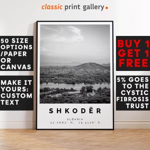 Shkoder Poster Black and White Print, Shkoder Wall Art, Shkoder Travel Poster, Shkoder Photo Print, Travel Home Decor,Shkoder, Albania,5679