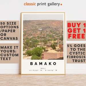 Bamako Poster Colorful Print, Bamako Wall Art, Bamako Photo Decor, Bamako Gift Travel Print,Mali,Travel Gift,9134