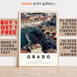 Grado Print,Grado Wall Art,Grado Colorful Poster,Personalized Birthday Travel Gift Present Photography Artwork Italy 13394