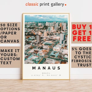 Manaus Poster Colorful Print, Manaus Wall Art, Manaus Photo Decor, Manaus Gift Travel Print,Brazil,Travel Posters,10080