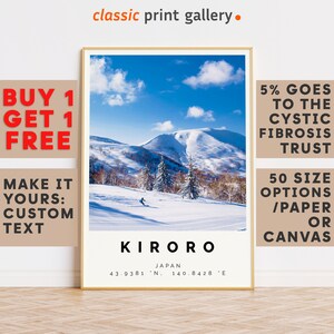Skiing Print,Kiroro Print,Kiroro Wall Art,Kiroro Colorful Poster,Winter Travel Present Photography,Mountain Wall Art,Japan 14869