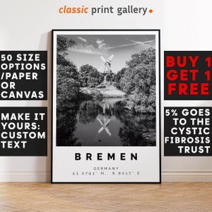 Bremen Print Black and White Photo, Bremen Wall Art, Bremen Travel Poster, Bremen Photo Print, Germany Poster Print Wall Art, 3153