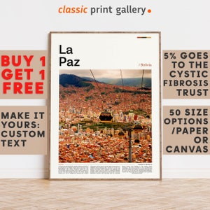 La Paz Print, La Paz Wall Art, La Paz Color Poster With Text, Personalized Birthday Travel Gift Present Photography  Artwork,Bolivia 11880b2
