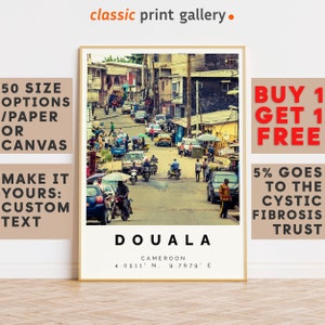 Douala Poster Colorful Print, Douala Wall Art, Douala Photo Decor, Douala Gift Travel Print,Cameroon,Housewarming Gift,Travel Gift,9184