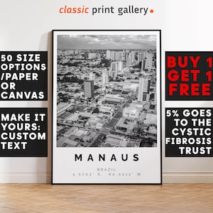 Manaus Poster Black and White Print, Manaus Wall Art, Manaus Travel Poster, Manaus Photo Print,  Brazil,5508