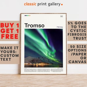 Tromso Print, Tromso Wall Art, Tromso Color Poster With Text, Personalized Birthday Travel Gift Present Photography  Artwork,Norway 12327b2