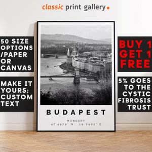 Budapest Poster, Budapest Print, Budapest Black and White Photographic Art, Wedding gift, Coordinates Poster, Travel Gift, Hungary, 3169