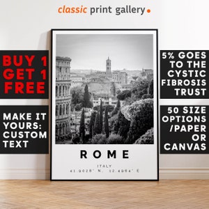 Rome Print,Rome Wall Art,Rome Black and White Poster,Personalized Birthday Travel Gift Present Photography Artwork Italy 12595a2