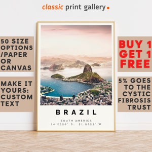 Brazil Poster Colorful Print, Brazil Wall Art, Brazil Photo Decor, Brazil Gift Travel Print,A5, A4, A3, A2, A1,10039