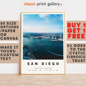San Diego Poster Colorful Print, San Diego Wall Art, San Diego Photo Decor, San Diego Gift Travel Print,Gift For Her,8635
