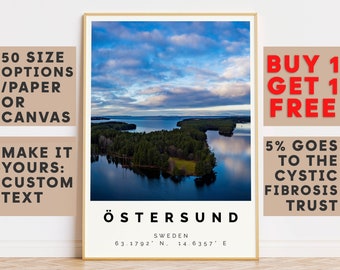 Östersund Poster Colorful Print, Östersund Wall Art, Östersund Photo Decor, Östersund Gift Travel Print,Sweden,Travel Gift,11094