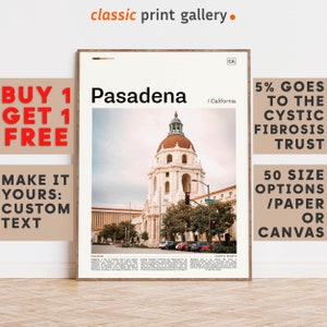Pasadena Print, Pasadena Wall Art, Pasadena Color Poster With Text, Personalized Birthday Travel Gift Present Photography, USA 12105b