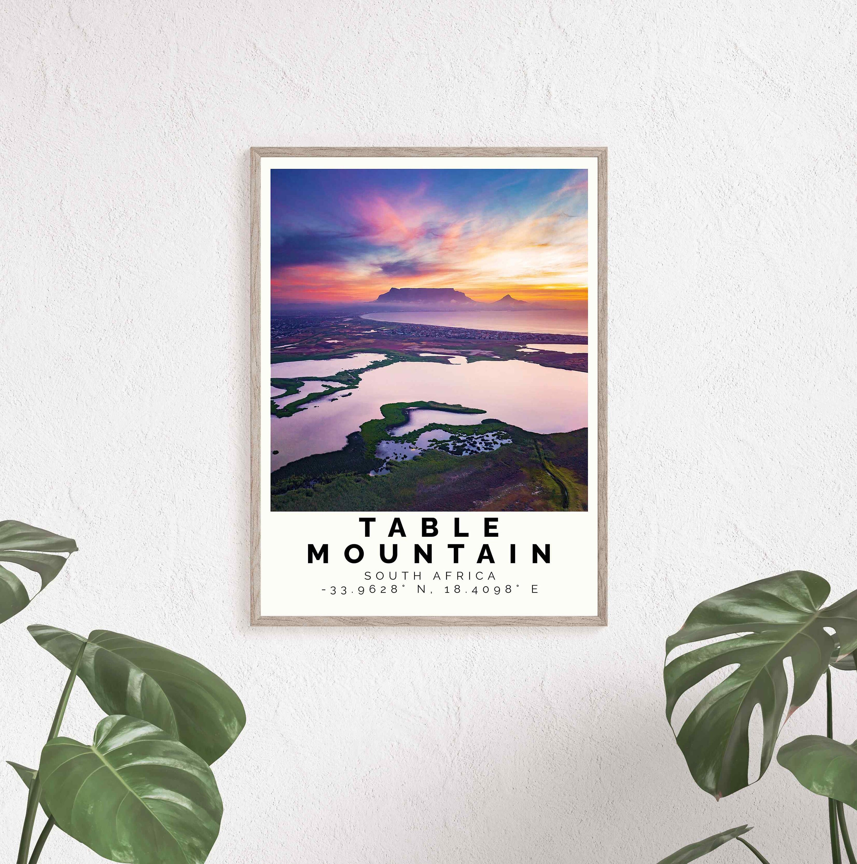 Table Mountain Poster Colorful Print Table Mountain Wall Art Etsy