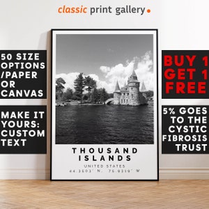 Thousand Islands Ontario Print Black and White Photo, Thousand Islands Wall Art,Thousand Islands Travel Poster, Thousand Islands Photo, 4024