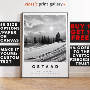 Gstaad Poster Black and White Print, Gstaad Wall Art, Gstaad Travel Poster, Gstaad Photo Print, Travel Home Decor,Switzerland,5855
