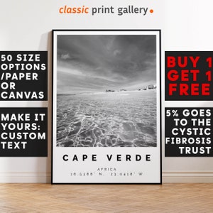 Cape Verde Poster Black and White Print, Cape Verde Wall Art, Cape Verde Photo Print, Cape Verde Gift Travel Decor,Africa,6259