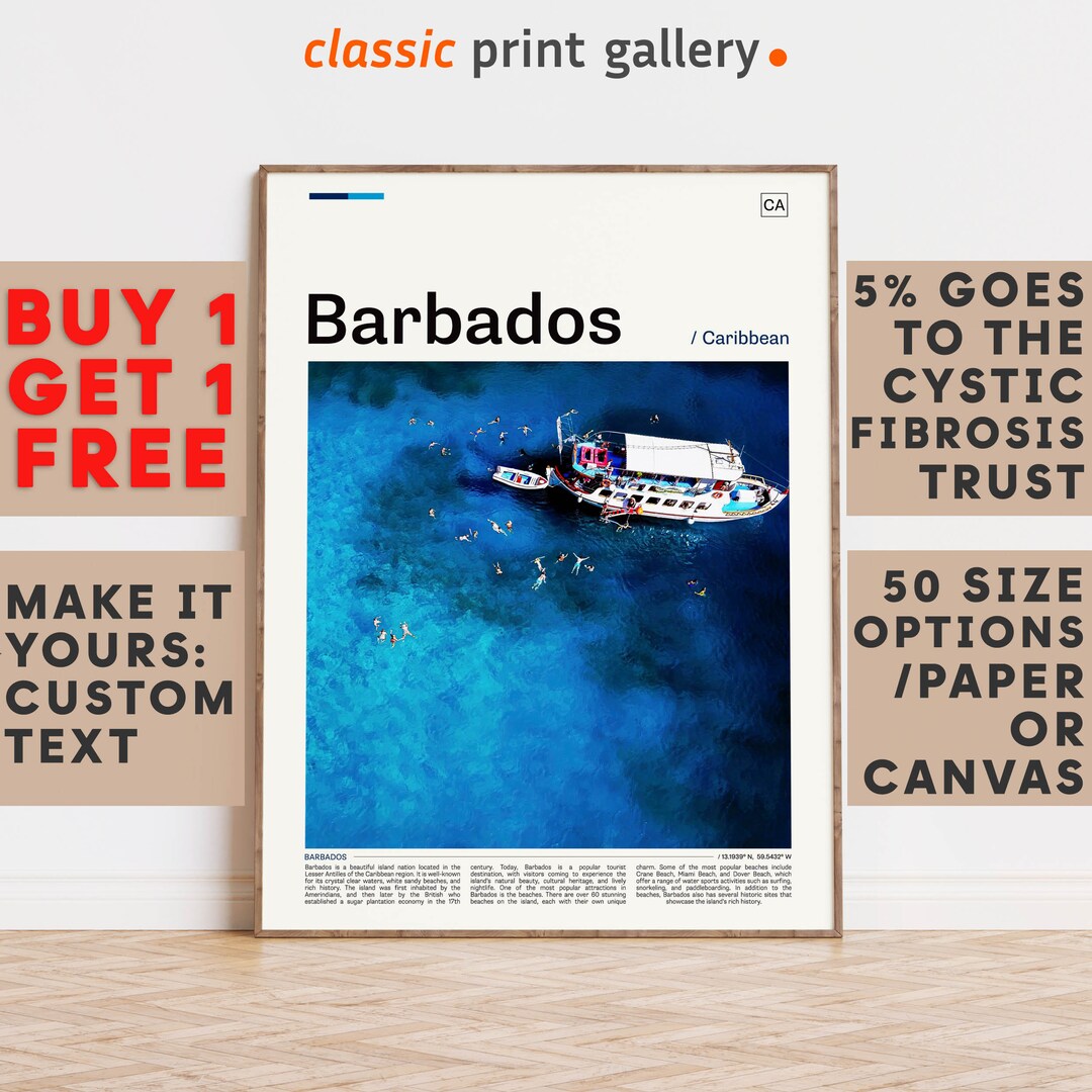Barbados Print Barbados Wall Art Barbados Color Poster With Etsy