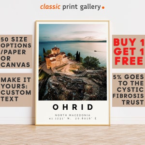 Ohrid Poster Colorful Print, Ohrid Wall Art, Ohrid Photo Decor, Ohrid Gift Travel Print,Gift For Him,Gift For Travel Lover,8856
