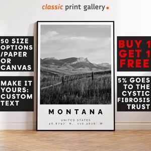 Montana Poster, Montana Print, Montana Photo, Montana Wall Art, Gift Art, Traveller Gift,Scenic Poster,Black and White Photographic Art 2899