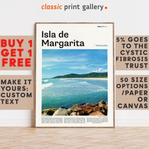 Isla de Margarita Print, Isla de Margarita Wall Art, Color Poster With Text, Personalized Birthday Travel Gift, Venezuela 11808b